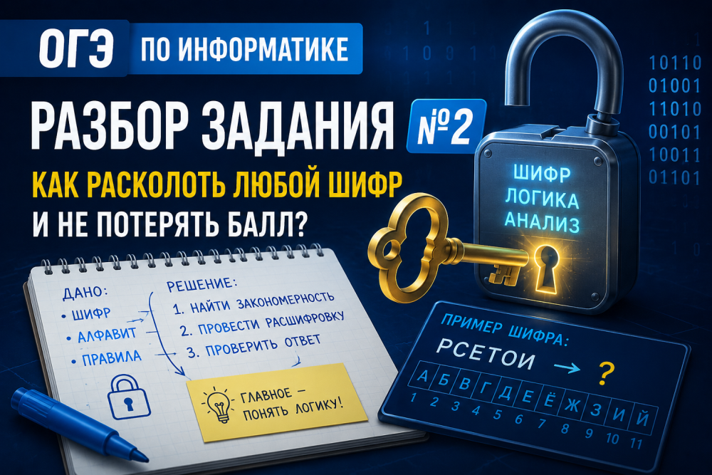 Привет, девятиклассник! 👋

Если ты думаешь, что информатика — это только про компьютеры и программы, то вот тебе сюрприз: на ОГЭ тебя ждет задание, где ты почувствуешь себя настоящим шпионом или криптографом.