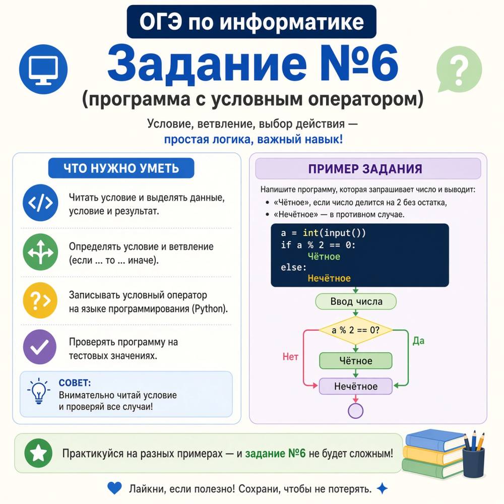 Задание №6 — это одно из самых коварных заданий первой части ОГЭ по информатике. Согласно статистике всероссийских пробных работ, с ним справляются чуть более 40% девятиклассников . При этом задание относится к базовому уровню сложности, а на его выполнение отводится около 6 минут .