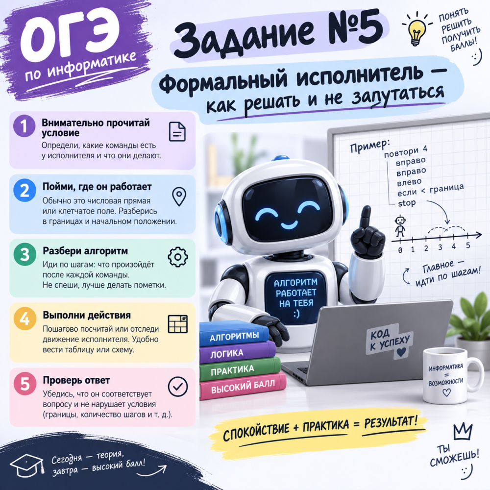ОГЭ по информатике. Задание №5: Формальный исполнитель — как решать и не запутаться