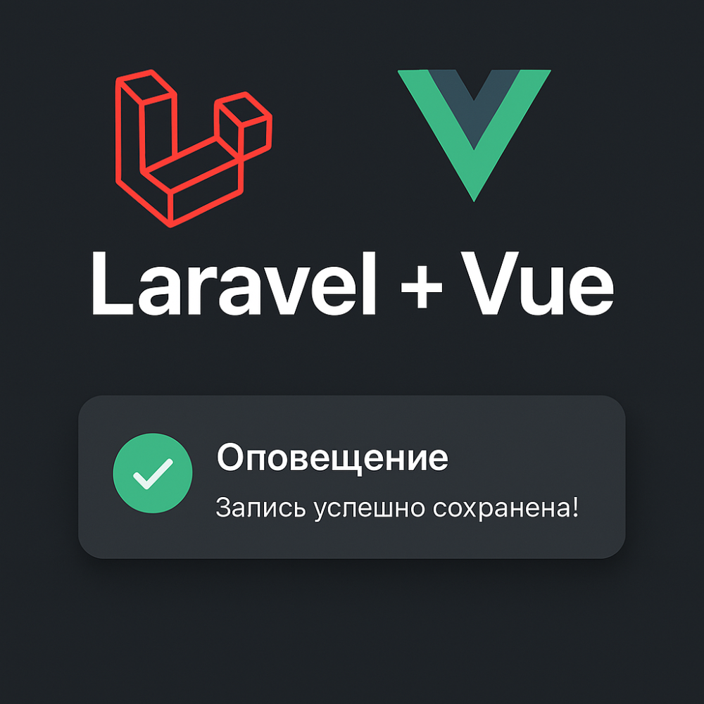 В Laravel + Vue реализовать оповещения (уведомления) можно разными способами — от простых всплывающих сообщений до использования Laravel Echo и WebSockets. Ниже покажу базовый пример для уведомлений с использованием Vue и Laravel, без сложных реалтайм-вещей.